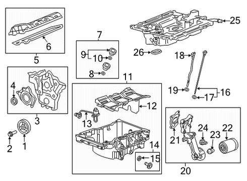2022 Cadillac CT4 Engine Parts Intake Manifold Seal Kit Diagram for 12670740