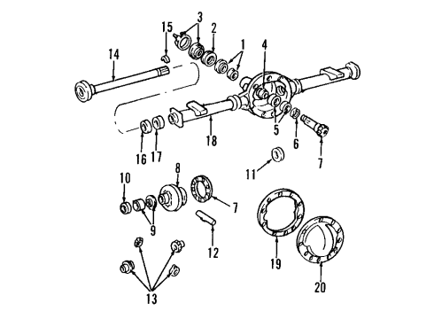 2006 Chevrolet Colorado Rear Axle, Differential, Propeller Shaft Gear Kit, Differential Side & Pinion Diagram for 19180887