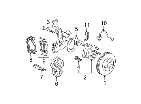 2004 Pontiac Aztek Brake Components Front Brake Rotor (275X30) Diagram for 10434245
