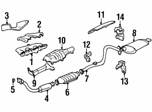 1992 Buick Skylark Exhaust Manifold Catalytic Converter Diagram for 25130526