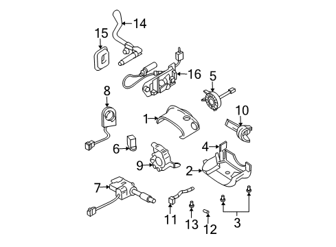 2006 Buick Rendezvous Shroud, Switches & Levers Combo Switch Diagram for 15802140