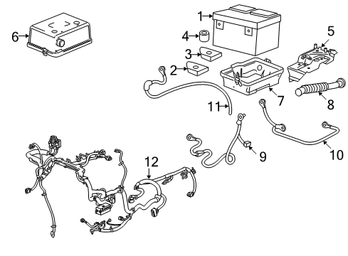 2007 GMC Canyon Battery Washer, Battery Hold Down Retainer Diagram for 15956455
