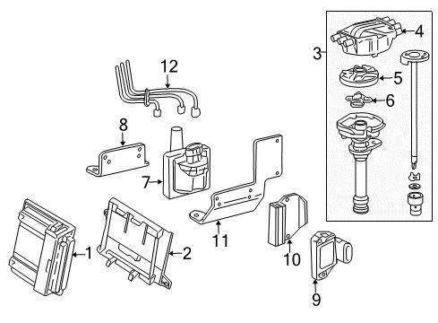 2006 GMC Savana 1500 Ignition System Cable Set Diagram for 19351562