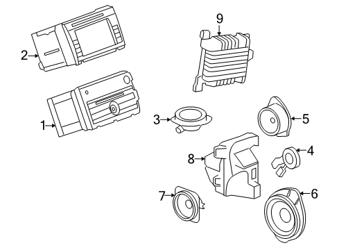 2016 Buick Enclave Sound System Speaker Diagram for 23316985