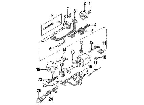 1992 Buick Regal Ignition Lock Lock Cyl Set-Steering Column Diagram for 26009028