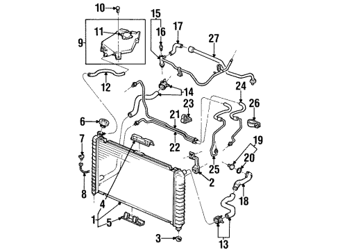 1999 Oldsmobile Silhouette Radiator & Components Transmission Oil Cooler Outlet Hose Assembly Diagram for 10408955