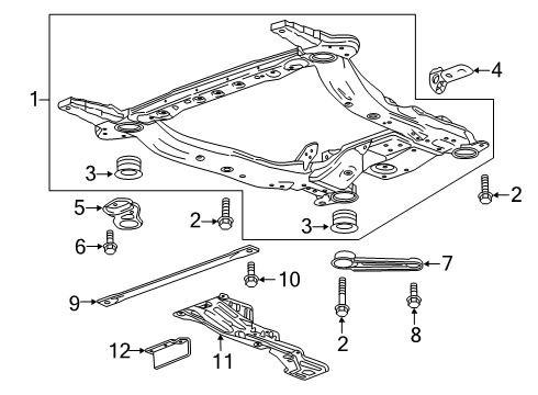 2021 Cadillac XT4 Suspension Mounting - Front Engine Cradle Plate Diagram for 84296085