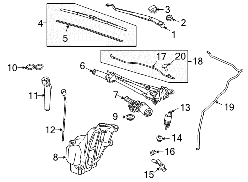2011 Buick Regal Wiper & Washer Components Front Washer Pump Diagram for 13593730