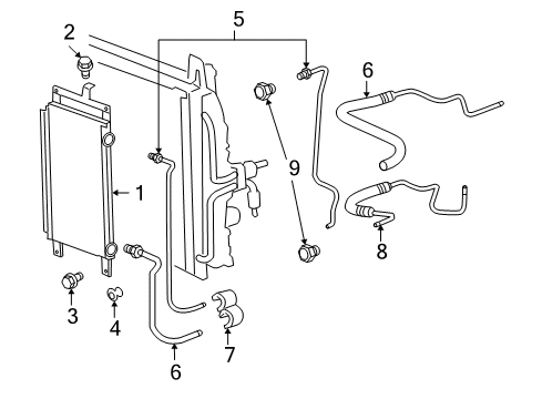 2009 Chevrolet Impala Trans Oil Cooler Cooler Asm, Trans Fluid Auxiliary Diagram for 19129783