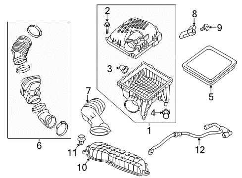 2016 Buick Envision Powertrain Control Air Cleaner Assembly Diagram for 13381188