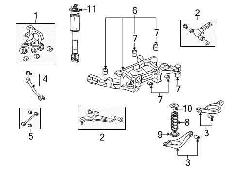2005 Cadillac SRX Rear Suspension Components, Lower Control Arm, Upper Control Arm, Ride Control, Stabilizer Bar Rear Spring Diagram for 10356530