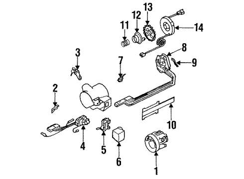 1993 Buick Roadmaster Switches Lock Cyl Set-Steering Column Diagram for 26025789