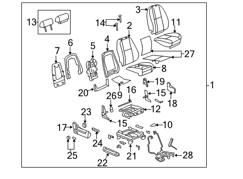 2011 Chevrolet Silverado 1500 Front Seat Components Harness Asm-Passenger Seat Adjuster Wiring Diagram for 22814917