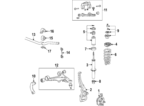 2010 Cadillac STS Anti-Lock Brakes Yoke-Front Shock Absorber Diagram for 15281270