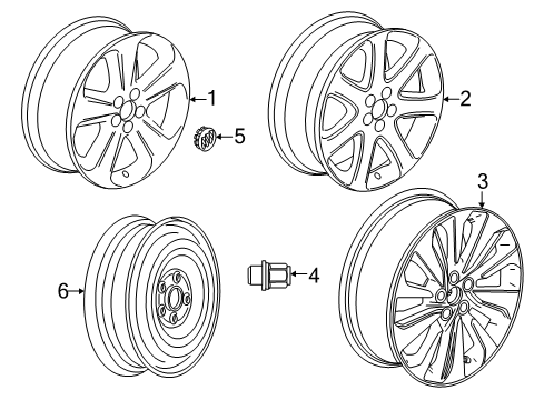 2021 Buick Encore Wheels Wheel, Alloy Diagram for 19302645