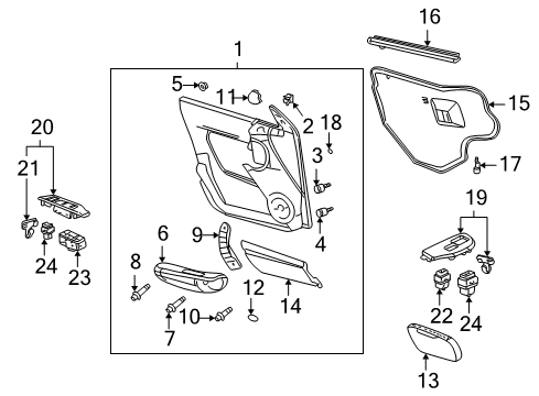 2002 Pontiac Aztek Interior Trim - Front Door Armrest Screw Diagram for 11518365