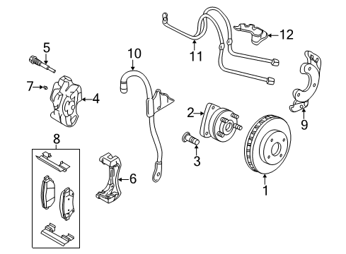 1999 Cadillac Seville Brake Components Front Brake Rotor Diagram for 19202731