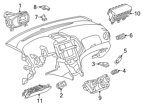 2012 Chevrolet Sonic Cluster & Switches, Instrument Panel Instrument Cluster Assembly Diagram for 95072539