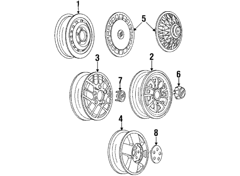 1986 Buick LeSabre Wheels, Covers & Trim Wheel Trim CAP ASSEMBLY Diagram for 25526531