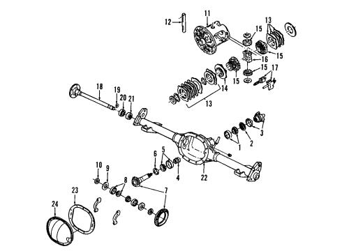 2004 GMC Canyon Rear Axle, Differential, Propeller Shaft Housing Asm, Rear Axle Diagram for 19153380