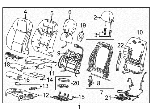 2019 Cadillac CTS Driver Seat Components Blower Diagram for 23472489