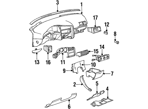 1994 Oldsmobile Achieva Instrument Panel Bulb, Instrument Cluster Diagram for 25089350