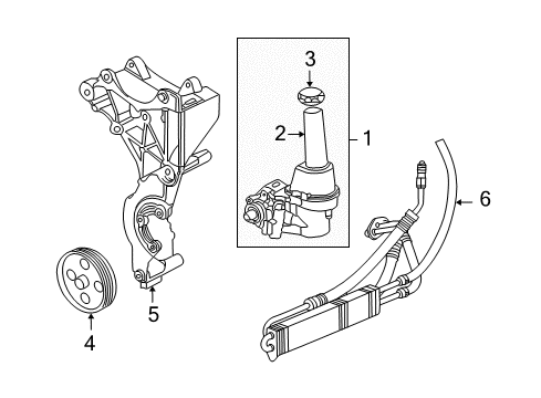 2009 Hummer H3T P/S Pump & Hoses, Steering Gear & Linkage Pump Asm-P/S Diagram for 25932020