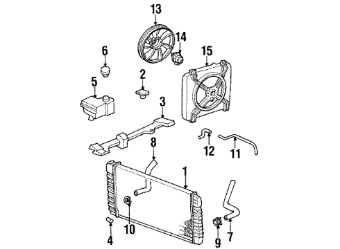 1996 Chevrolet Lumina APV Radiator & Components Motor Kit, Engine Cooling Fan Diagram for 12368637