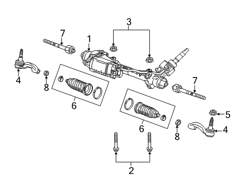 2014 Cadillac CTS P/S Pump & Hoses, Steering Gear & Linkage Rod Kit-Steering Linkage Outer Tie Diagram for 22961954