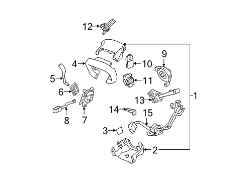 2006 Buick Lucerne Shroud, Switches & Levers Shroud Asm-Steering Column *Cocoa Diagram for 15847441