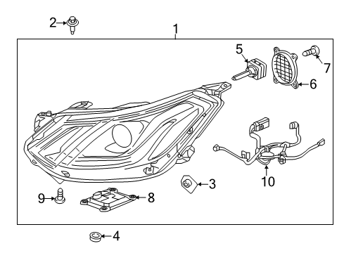 2020 Chevrolet Bolt EV Headlamps Composite Assembly Diagram for 42573527