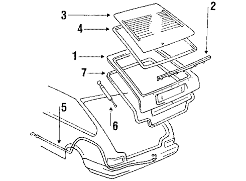 1988 Chevrolet Nova Lift Gate Lift Gate Lock Cylinder (W/Key) Diagram for 94843344