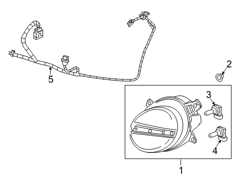 2004 Chevrolet SSR Bulbs Capsule/Headlamp/Fog Lamp Headlamp Diagram for 15110117
