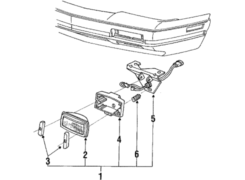 1991 Oldsmobile Cutlass Calais Fog Lamps Lamp Asm-Front Fog Diagram for 16512645