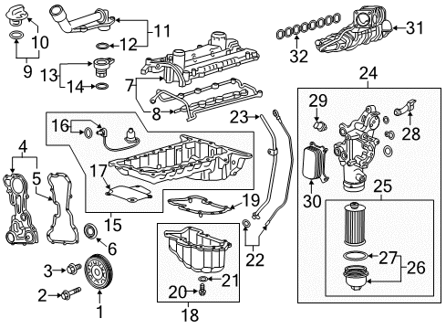 2022 Chevrolet Express 2500 Engine Parts Filter Assembly Diagram for 12677407