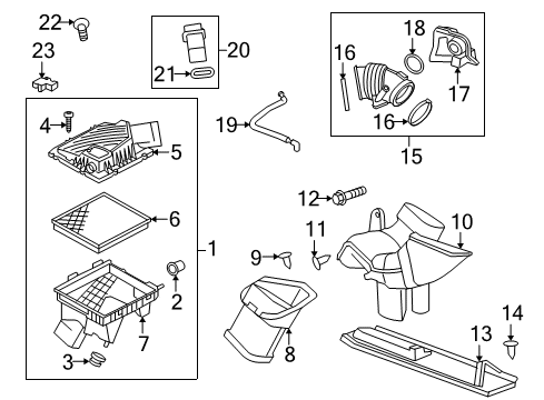 2010 Buick LaCrosse Air Intake Air Cleaner Assembly Diagram for 13279567