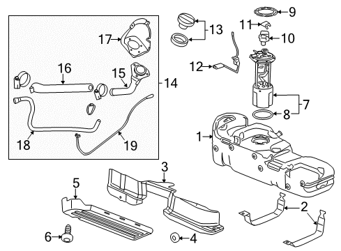 2012 GMC Sierra 3500 HD Fuel System Components Housing Diagram for 20919700