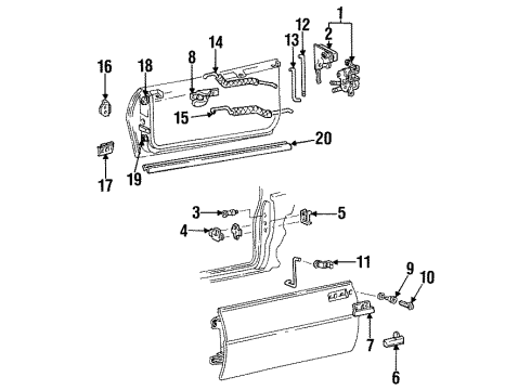 2001 Pontiac Firebird Lock & Hardware Lock Diagram for 16638343