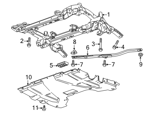 2014 Cadillac ATS Suspension Mounting - Front Lower Shield Diagram for 23209134