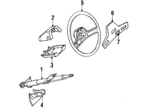 1985 Chevrolet Sprint Steering Column & Wheel, Steering Gear & Linkage Lock Kit, Complete Diagram for 96057403