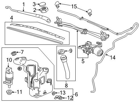 2012 Chevrolet Volt Wiper & Washer Components Wiper Blade Diagram for 22742324