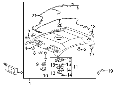 2007 Pontiac G5 Sunroof Motor Asm-Sun Roof Actuator Diagram for 25920112