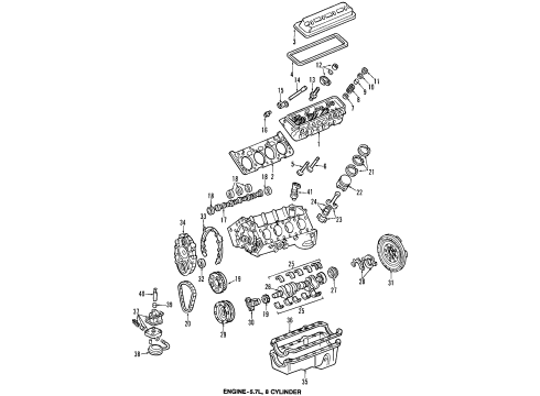 1997 Pontiac Firebird Engine Parts, Mounts, Cylinder Head & Valves, Camshaft & Timing, Oil Pan, Oil Pump, Balance Shafts, Crankshaft & Bearings, Pistons, Rings & Bearings Rear Main Seal Retainer Diagram for 12554312