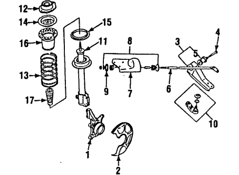 1986 Chevrolet Spectrum Front Suspension Components, Lower Control Arm Joint, Front Lower Control Arm Ball Diagram for 94133798
