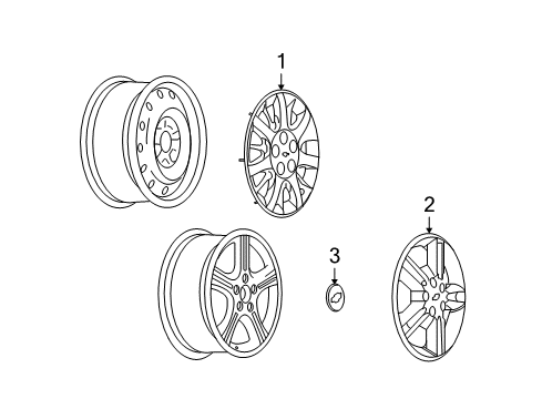 2006 Chevrolet Uplander Wheel Covers & Trim Wheel Cover Diagram for 9597447