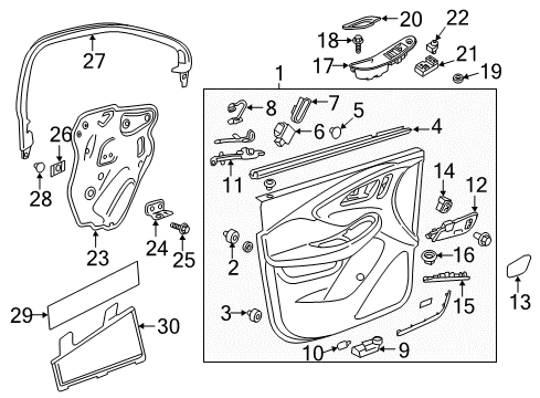 2017 Buick Envision Power Seats Armrest Diagram for 23235402