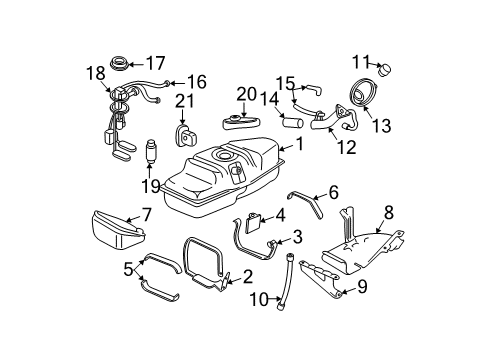 1994 GMC Sonoma Fuel Supply Tank Assembly Cap Diagram for 22591476