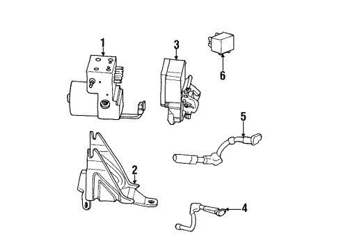1998 Pontiac Grand Prix ABS Components Brake Pressure Modulator Valve Diagram for 10326050