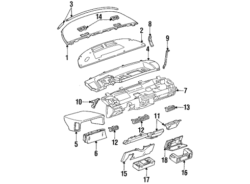 1995 Chevrolet Lumina APV Instrument Panel Cluster Assembly Diagram for 16197031
