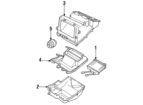 1988 Pontiac Sunbird Heater Core & Control Valve Core, Heater Diagram for 52467073
